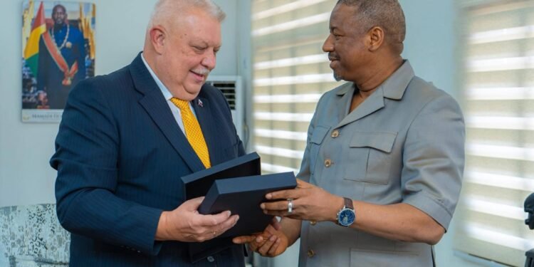 Conakry : Le ministre de la jeunesse, Cellou Baldé reçoit 𝐥’𝐀𝐦𝐛𝐚𝐬𝐬𝐚𝐝𝐞𝐮𝐫 𝐝𝐞 𝐑𝐮𝐬𝐬𝐢𝐞 𝐞𝐧 𝐆𝐮𝐢𝐧𝐞́𝐞.