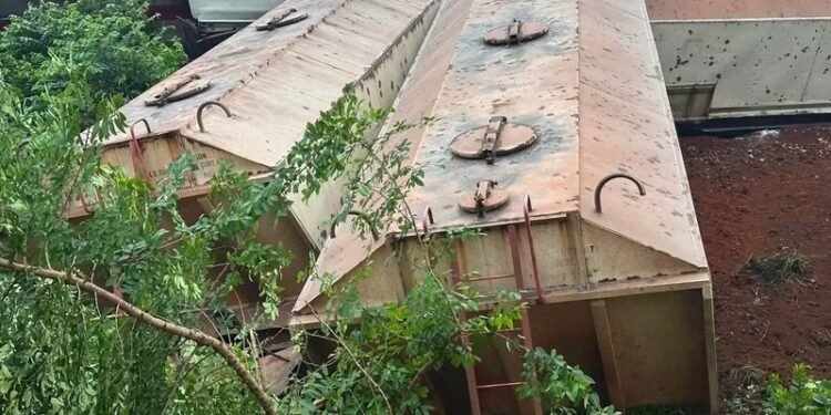 Dubréka : un train de RUSAL déraille à Kagbelen Village, faisant quatre blessés