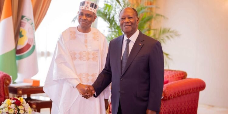 Côte d’Ivoire : l’ambassadeur Bachir Diallo présente ses lettres de créance à Alassane Ouattara