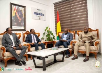 Coopération Guinée–Rwanda : Djiba Diakité reçoit son homologue rwandais au Petit Palais